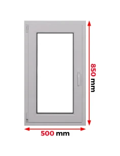 Finestra PVC 50 x 85 cm Battente/Ribalta Aluplast Ideal 4000