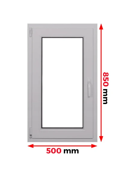 Finestra PVC 50 x 85 cm Battente/Ribalta Aluplast Ideal 4000