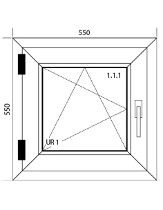 Finestra PVC 55 x 55 cm Battente/Ribalta Aluplast Ideal 4000 2