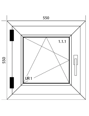 Finestra PVC 55 x 55 cm Battente/Ribalta Aluplast Ideal 4000