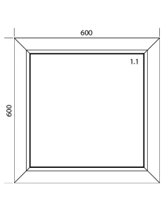 Finestra PVC 60 x 60 cm Fissa Aluplast Ideal 4000 2
