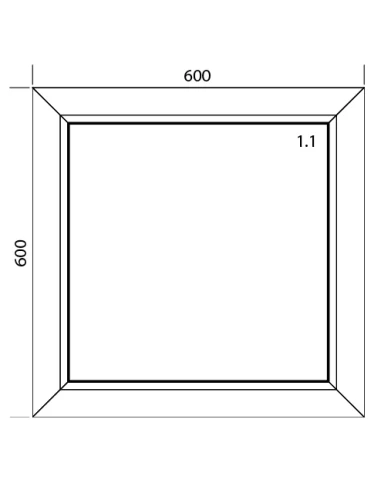 Finestra PVC 60 x 60 cm Fissa Aluplast Ideal 4000
