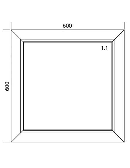 Finestra PVC 60 x 60 cm Fissa Aluplast Ideal 4000