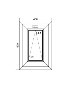Finestra PVC 40x60 cm Ribalta Aluplast Ideal 4000 2