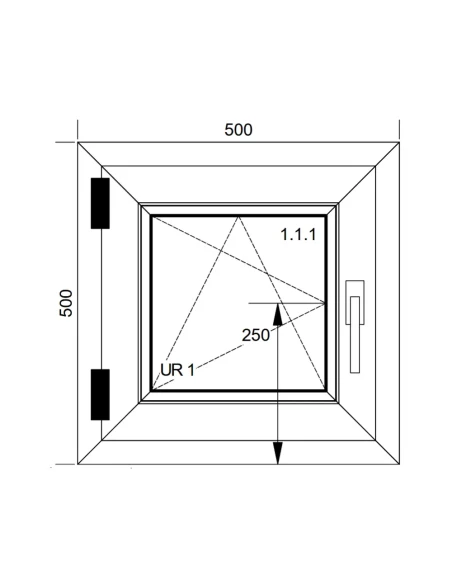 Finestra PVC 50x50 cm Battente/Ribalta Aluplast Ideal 4000