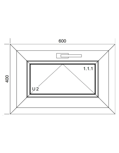 Finestra PVC 60x40 cm Ribalta Aluplast Ideal 4000