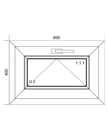 Finestra PVC 60x40 cm Ribalta Aluplast Ideal 4000