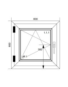 Finestra PVC 60x60 cm Battente/Ribalta Aluplast Ideal 4000 2
