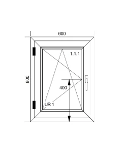 Finestra PVC 60x80 cm Battente/Ribalta Aluplast Ideal 4000 2
