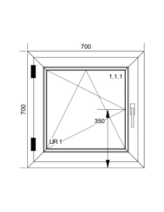 Finestra PVC 70x70 cm Battente/Ribalta Aluplast Ideal 4000 2
