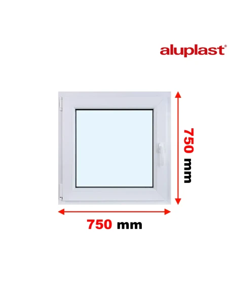 Finestra PVC 75x75 cm Battente/Ribalta Aluplast Ideal 4000