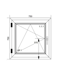 Finestra PVC 75x75 cm Battente/Ribalta Aluplast Ideal 4000 2