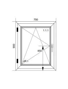 Finestra PVC 75x90 cm Battente/Ribalta Aluplast Ideal 4000 2