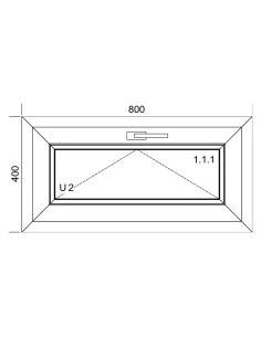 Finestra PVC 80x40 cm Ribalta Aluplast Ideal 4000 2