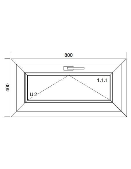 Finestra PVC 80x40 cm Ribalta Aluplast Ideal 4000