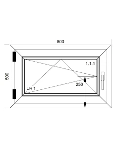 Finestra PVC 80x50 cm Battente/Ribalta Aluplast Ideal 4000 2