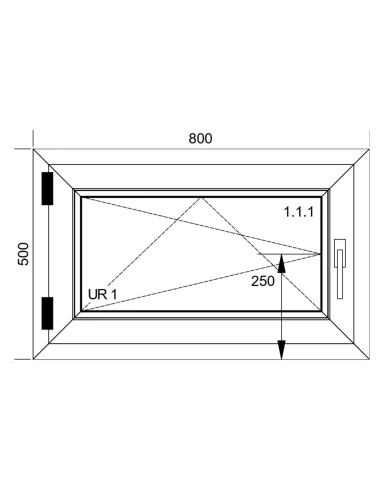 Finestra PVC 80x50 cm Battente/Ribalta Aluplast Ideal 4000