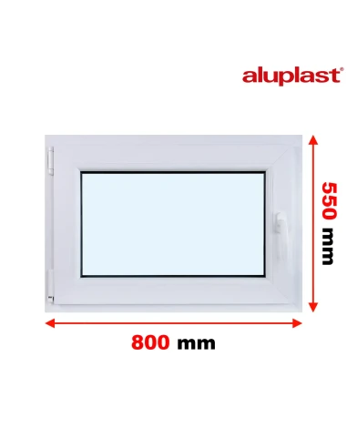 Finestra PVC 80x55 cm Battente/Ribalta Aluplast Ideal 4000