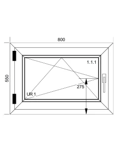 Finestra PVC 80x55 cm Battente/Ribalta Aluplast Ideal 4000 2