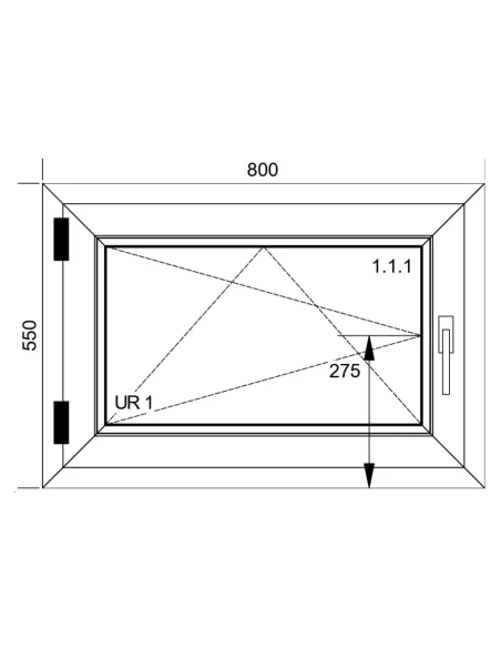 Finestra PVC 80x55 cm Battente/Ribalta Aluplast Ideal 4000