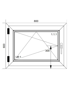 Finestra PVC 80x60 cm Battente/Ribalta Aluplast Ideal 4000 2