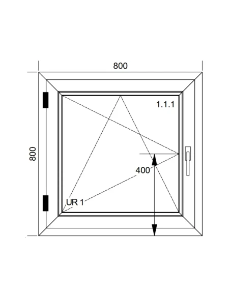 Finestra PVC 80x80 cm Battente/Ribalta Aluplast Ideal 4000