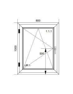 Finestra PVC 80x100 cm Battente/Ribalta Aluplast Ideal 4000 2