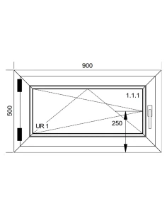 Finestra PVC 90x50 cm Battente/Ribalta Aluplast Ideal 4000 2