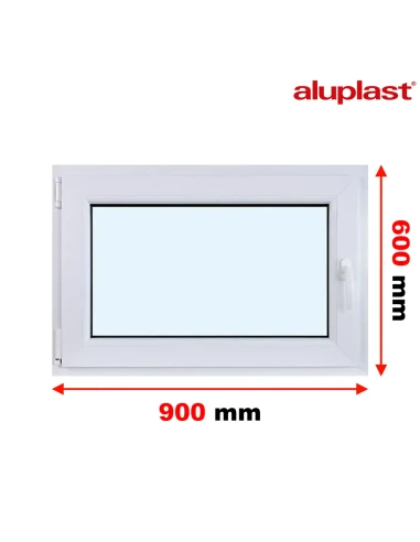 Finestra PVC 90x60 cm Battente/Ribalta Aluplast Ideal 4000