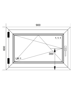 Finestra PVC 90x60 cm Battente/Ribalta Aluplast Ideal 4000 2