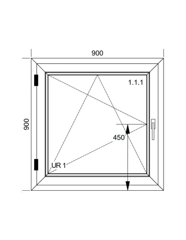 Finestra PVC 90x90 cm Battente/Ribalta Aluplast Ideal 4000