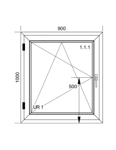 Finestra PVC 90x100 cm Battente/Ribalta Aluplast Ideal 4000 2