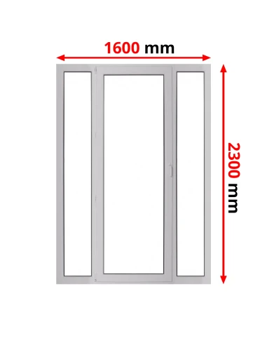 Porta finestra in PVC 160 x 230 cm Fissi + Battente/Ribalta