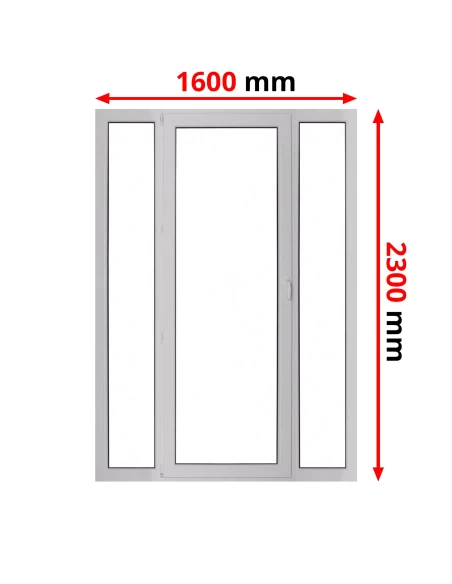 Porta finestra in PVC 160 x 230 cm Fissi + Battente/Ribalta