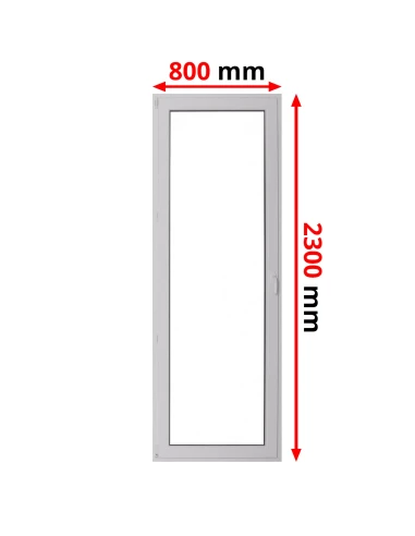 Porta finestra in PVC 80 x 230 cm Battente/Ribalta