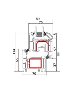 Porta finestra in PVC 90 x 200 cm Battente/Ribalta 2