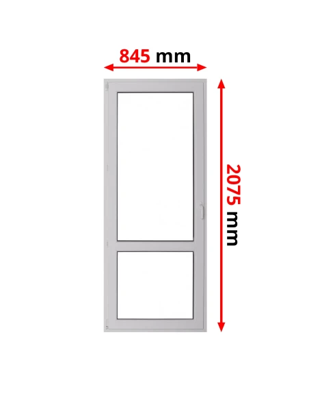 Porta finestra in PVC 84,5 x 207,5 cm Battente/Ribalta