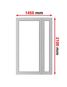 Porta finestra in PVC 145 x 210 cm Battente/Ribalta + Fissa