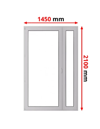 Porta finestra in PVC 145 x 210 cm Battente/Ribalta + Fissa