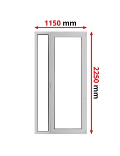 Porta finestra in PVC 115 x 225 cm Fissa + Battente/Ribalta