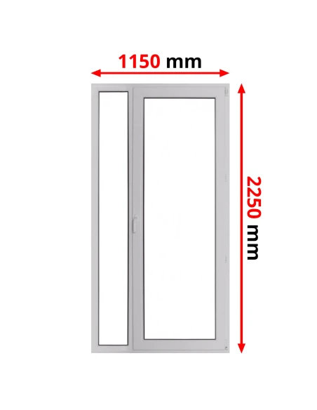 Porta finestra in PVC 115 x 225 cm Fissa + Battente/Ribalta