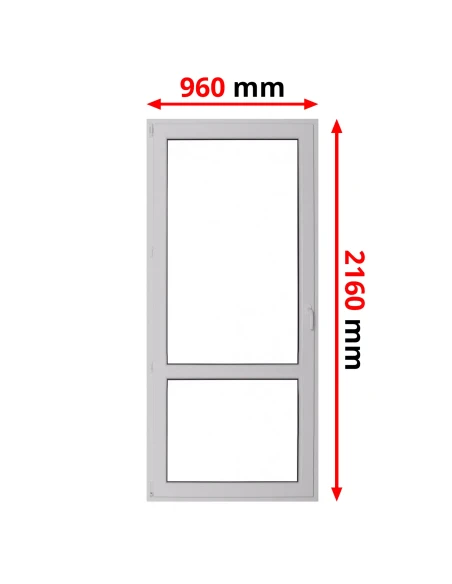 Porta finestra in PVC 96 x 216 cm Battente/Ribalta