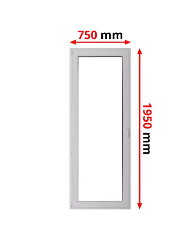 Porta finestra in PVC 75 x 195 cm Battente/Ribalta