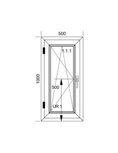 Finestra PVC 50x100 cm Battente/Ribalta Aluplast Ideal 8000 2