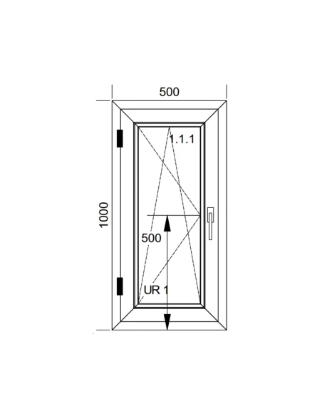 Finestra PVC 50x100 cm Battente/Ribalta Aluplast Ideal 8000