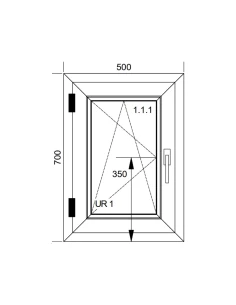 Finestra PVC 50x70 cm Battente/Ribalta Aluplast Ideal 8000 2