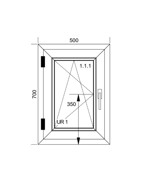 Finestra PVC 50x70 cm Battente/Ribalta Aluplast Ideal 8000
