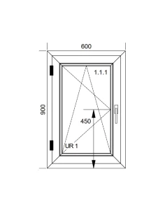 Finestra PVC 60x90 cm Battente/Ribalta Aluplast Ideal 8000 2