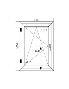 Finestra PVC 70x100 cm Battente/Ribalta Aluplast Ideal 8000 2