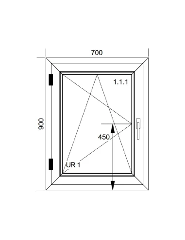 Finestra PVC 70x90 cm Battente/Ribalta Aluplast Ideal 8000